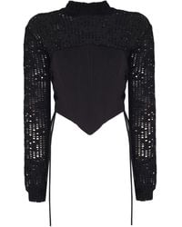 No'design - Side Lace-Up Corset Detail Sweatshirt - Lyst