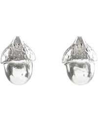 Lucy Flint Jewellery Acorn Stud Earrings Sterling Silver - Metallic