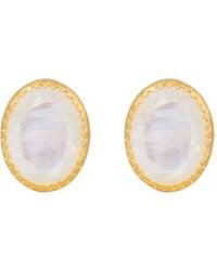 Opium Jewels - Faceted Oval Studs - Lyst