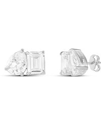 SHYMI - Two Stone Prong Set Earrings - Lyst