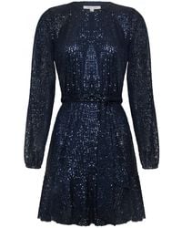 Urban Touch - Sequin Skater Dress With Long Sleeve - Lyst