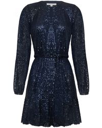 Urban Touch - Sequin Skater Dress With Long Sleeve - Lyst