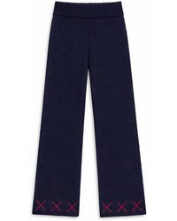 Ren Cordeza - Hand Embroidered Sloe Knit Trousers - Lyst