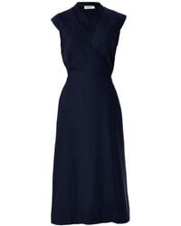 Louche - Urbain Satin Back Crepe Wrap Midi Dress - Lyst