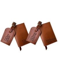 VIDA VIDA - Mr & Mrs Handmade Leather Passport And Luggage Tag Travel Set - Lyst