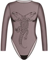 Zhilyova - Alligator Gravity Long Sleeve Bodysuit - Lyst