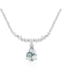 Azura Jewelry New York - Breezy Whisper Moss Agate Necklace Vermeil - Lyst