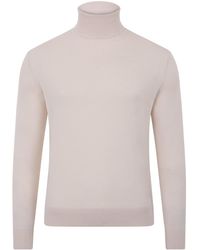 Paul James Knitwear - Ultra Fine Cotton Atwood Roll Neck Jumper - Lyst