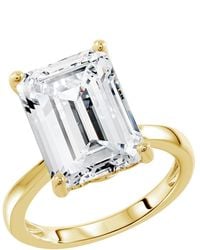 Diamonbliss - Ten Carats Emerald Cut Solitaire Cocktail Ring - Lyst