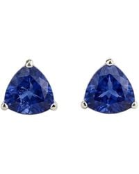 Juvetti - Trillion Sapphire Solitaire Stud Earrings - Lyst