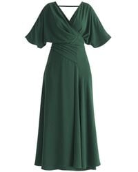 Paisie - Flare Sleeves Maxi Wrap Dress - Lyst