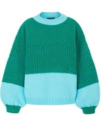 Cara & The Sky - Taz Colour Block Balloon Sleeve Jumper - Lyst