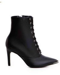 The 5Th Element - Lace-Up Leather Ankle Boots With Metal Toe - Lyst