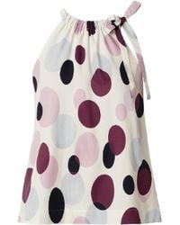 Conquista - Polka Dot Halter Neck Top With Bow Detail - Lyst