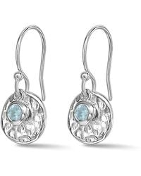 Dower & Hall - Hammered Disc & Aquamarine Array Earrings - Lyst