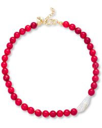 Kybele Studio - Bonbon Necklace With Coral & Pearl Accent - Lyst