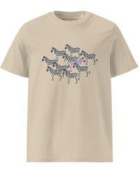 Anchor and Crew - Neutrals Desert Dust Zebra Where's William Going? Organic Cotton T-Shirt - Lyst