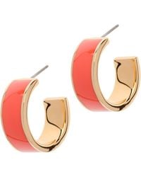Emma Holland Jewellery - Coral Enamel Hoop Earrings - Lyst