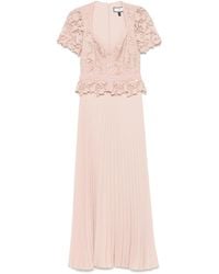 Nissa - Pleated Lace Midi Dress - Lyst