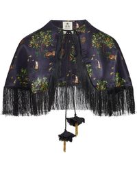 Ashaki - The Tiger Fringe Cape With Embellishments - Lyst