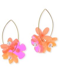 By Chavelli - Flowerball Dangly Earrings - Lyst