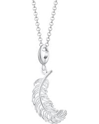 Lily Charmed - Sterling Large Feather Charm Necklace - Lyst