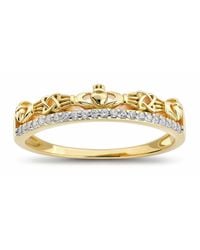 Kylie Harper - Diamond Cz Claddagh Band Ring - Lyst