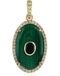 Artisan - 18K Malachite, Spinel & Diamond Oval Pendant - Lyst