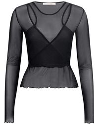 Love and Nostalgia - Wrap It Up Mesh Top - Lyst
