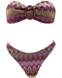 Aulala Paris - Nocturnal Sky Bandeau Broderie Bikini - Lyst