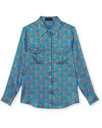 Jessica Russell Flint Utility Shirt / "tavia" - Blue