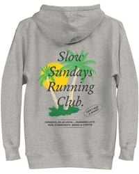 Anchor and Crew - Heather Palm Tree Slow Sundays Running Club Cotton Blend Hoodie - Lyst
