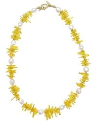 Farra - Bamboo Coral With Freshwater Pearls Necklace - Lyst