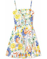 Yumi' - Mediterranean Print Cotton Mini Sun Dress - Lyst