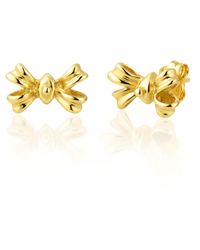 Unaloe - Vermeil Bow Stud Earrings – Contemporary Luxury Designer Studs For - Lyst