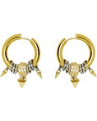 Kirei - Spike Hoop Earrings With Zirconia - Lyst