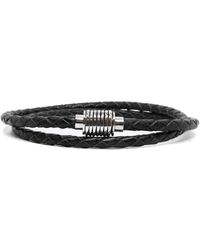 Kenton Michael - Sterling Silver Coil, Braided Leather Wrap Bracelet - Lyst