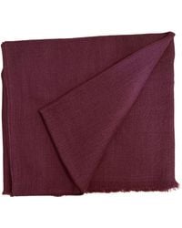 Heritagemoda - Neutrals Burgundy Handwoven Wool-Silk Scarf - Lyst