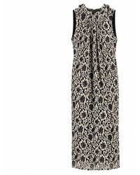 Belsize25 - Ivory Floral Lace Open-Back Maxi Dress - Lyst