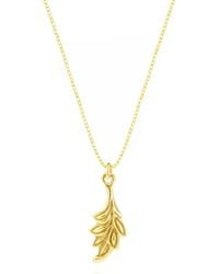 Unaloe - Sud Sterling Leaf Necklace With Vermeil Pendant – Nature Inspired Handmade Jewelry Gift For - Lyst