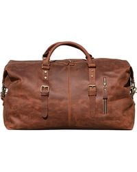 Touri - Zip Detail Genuine Leather Holdall Weekender - Lyst