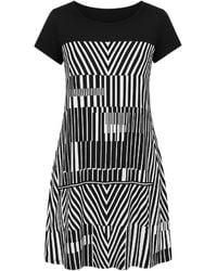 Conquista - Short-Sleeve A-Line Dress With Geometric Print - Lyst