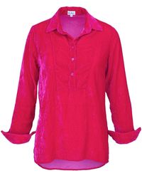 At Last - Silk Velvet Shirt In Hot Pink - Lyst