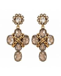 Vstyle - Smoky Crystal Chain Statement Earrings - Lyst
