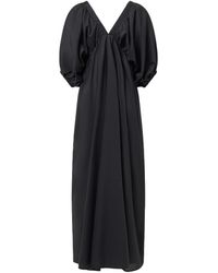 Audrey Vallens - Neutrals Selene Gathered Maxi Dress - Lyst