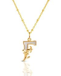 Kasun - Plated F Initial Necklace With Mother Of Pearl - Lyst