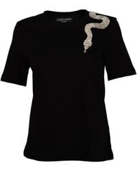 House of Laines London - Laines Couture Embellished Shoulder Snake T-Shirt - Lyst