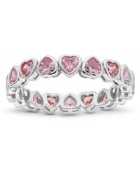 Kylie Harper - Bezel-Set Heart Eternity Band Ring - Lyst