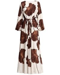 Tantra Spain Sl - Long Ginkgo Flower Dress With Round Neck And Straps - Lyst