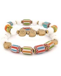 Ebru Jewelry - Colorful Ocean Shell Artisan Bracelet Set - Lyst